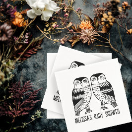 Twin Owls Niedlich Simple Chic CUSTOM Serviette