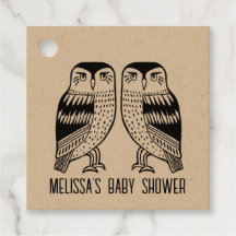 Twin Owls Niedlich Simple Kraft CUSTOM BABY SHOWER