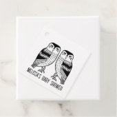 Twin Owls Niedlich Simple Kraft CUSTOM BABY SHOWER Geschenkanhänger (Beispiel)