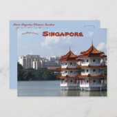 Twin Pagodas Chinese Garden Singapur Postkarte (Vorne/Hinten)