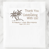 Twin Palm Trees Brown tropical Rechteckiger Aufkleber (Tasche)