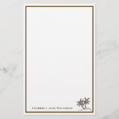 Twin Palm Trees Tropical Brown Personalisiert Briefpapier (Vorderseite)