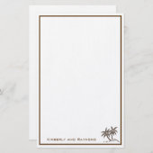 Twin Palm Trees Tropical Brown Personalisiert Briefpapier (Vorne/Hinten)