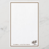 Twin Palm Trees Tropical Brown Personalisiert Briefpapier (Vorderseite)