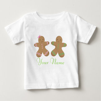 Twin Personalisiert Gingerbrei Cookie Baby Baby T-shirt