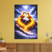 Twin Phoenixes of Eternal Light Leinwanddruck (Insitu (Wohnzimmer))