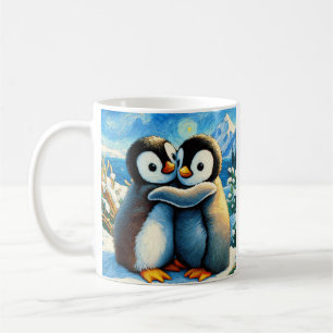 Twin Pinguine glückliche Füße Umarmung Kaffee Tass Kaffeetasse