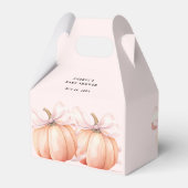 TWIN Pink Bow Pumpkin Baby Shower Favor Box Geschenkschachtel (Rückseite)