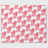 Twin Pink Hearts Geschenkpapier (Flach)