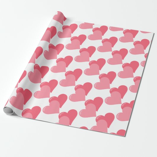 Twin Pink Hearts Geschenkpapier (Ungerollt)