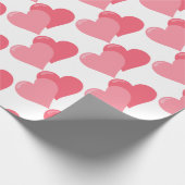 Twin Pink Hearts Geschenkpapier (Ecke)