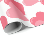 Twin Pink Hearts Geschenkpapier (Rolleneckpunkt)