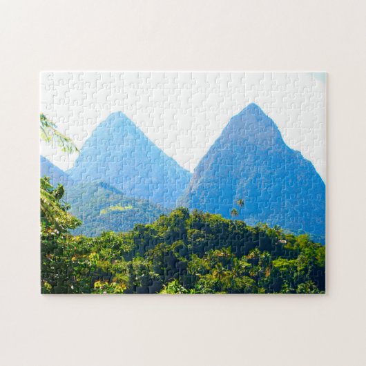 Twin Piton Peaks Saint Lucia. Puzzle (Horizontal)