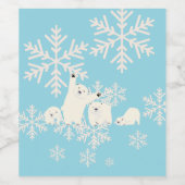 Twin Polar Bears Baby Dusche Weinetikett (Einzelnes Label)