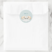 Twin Polar Bears Double Snuggles Baby Shower Runder Aufkleber (Tasche)
