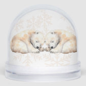 Twin Polar Bears Double Snuggles  Schneekugeln (Vorderseite)
