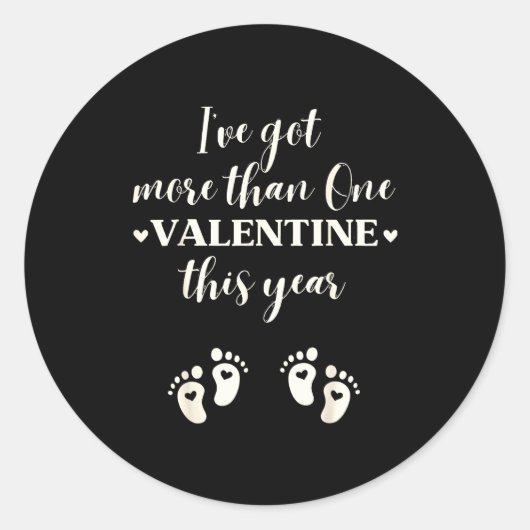 Twin Pregnancy Announcement Gift For Pregnant Frie Runder Aufkleber (Vorderseite)