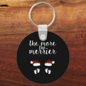 Twin Pregnancy Christmas Pregnant Women The More T Schlüsselanhänger (Vorderseite)