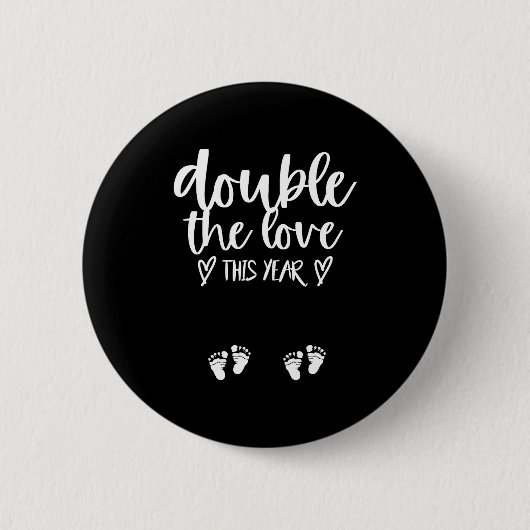 Twin Pregnancy Valentines Day Baby Announcement Button (Vorderseite)