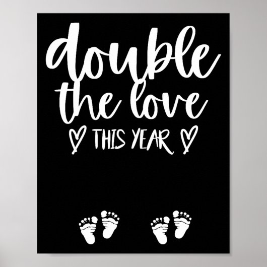 Twin Pregnancy Valentines Day Baby Announcement Poster (Vorne)