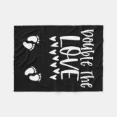 Twin Pregnancy Valentines Day Pregnant Mom Baby An Fleecedecke (Vorderseite (Horizontal))