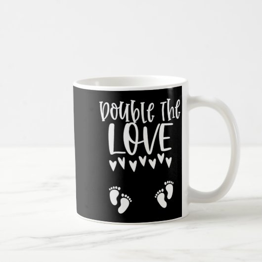 Twin Pregnancy Valentines Day Pregnant Mom Baby An Kaffeetasse (Rechts)