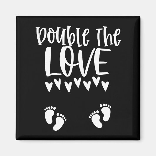 Twin Pregnancy Valentines Day Pregnant Mom Baby An Magnet (Vorne)