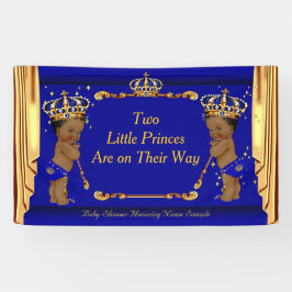 Twin Prince Baby Duwer Blue Gold Drapes Ethnic Banner