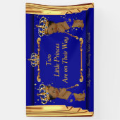 Twin Prince Baby Duwer Blue Gold Drapes Ethnic Banner (Vertikal)