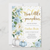 Twin Pumpkin Baby Shower Einladung Twin Boys Fall (Vorderseite)