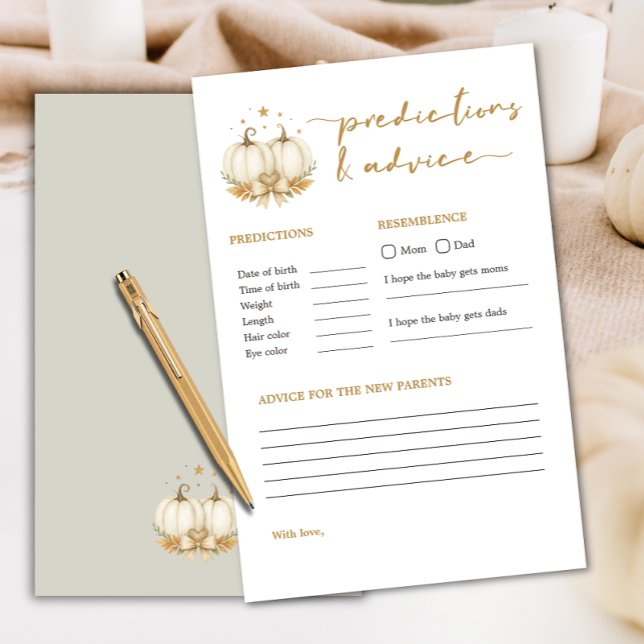 Twin Pumpkins Boho Baby Shower Predictions Game (Von Creator hochgeladen)
