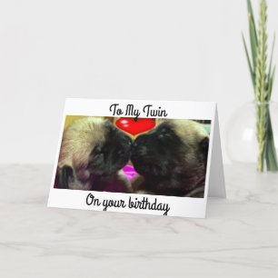 "TWIN PUPPIES" HELFEN, "MEIN TWIN" AM BESTEN GEBUR KARTE