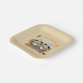 Twin Raccoons Fall Baby Dusche Square Paper Teller (Gewinkelt)