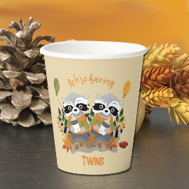 Twin Raccoons Woodland Babydusche Papiertassen Pappbecher