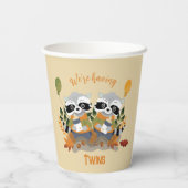 Twin Raccoons Woodland Babydusche Papiertassen Pappbecher (Rückseite)