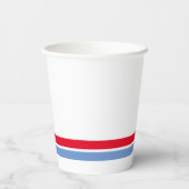 Twin Red Light Blue Bottom Racing Streifen auf wei Pappbecher (Rückseite)