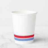 Twin Red Light Blue Bottom Racing Streifen auf wei Pappbecher (Rechts)