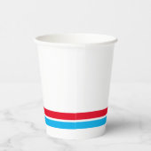 Twin Red Sky Blue Bottom Racing Streifen auf weiß Pappbecher (Rechts)
