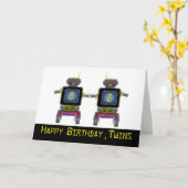 Twin Robot Geburtstagskarte 8 Jahre alt Karte (Gelbe Blume)
