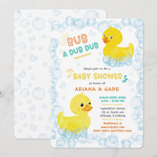 Twin Rubber Duck Baby Duck Einladung