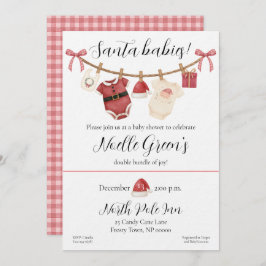 Twin Santa Babies Baby Shower Einladung