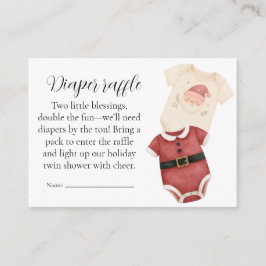 Twin Santa Babies Diaper Raffle Card Begleitkarte