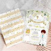 Twin Sibling Boy Blonde Girl First Heilige Kommune Einladung