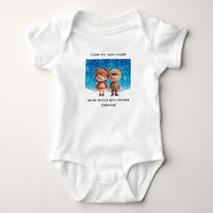 Twin Sibling Winter Design für Baby Boys Strampler