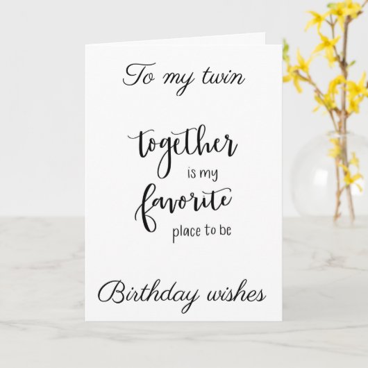 **TWIN** SIND SIE BEREIT, "UNS" ZU FEIERN KARTE (Gelbe Blume)