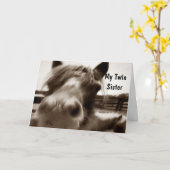 ***TWIN SISTER*** 40. GEBURTSTAG SPASS KARTE (Gelbe Blume)