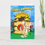 Twin Sister Birthday Card Süsse Pie Maus mit mi Karte<br><div class="desc">Twin Sister Geburtstagskarte Süsse Pie Maus mit Mäusen im Käsehaus</div>