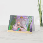 Twin Sister Birthday Karte mit wenig Meerjungfrau<br><div class="desc">Twin Sister Birthday Card mit kleiner Meerjungfrau und Fischfreunden</div>