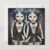 Twin Sister Blue Hair Dolls (Rückseite)