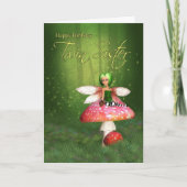 Twin Sister Fairy Birthday Card - Holzlandfiname H Karte (Vorderseite)